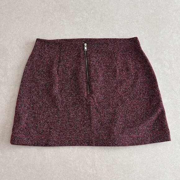 Topshop Red Herringbone Mini Skirt ASO Anastasia Steele - Picture 6 of 10